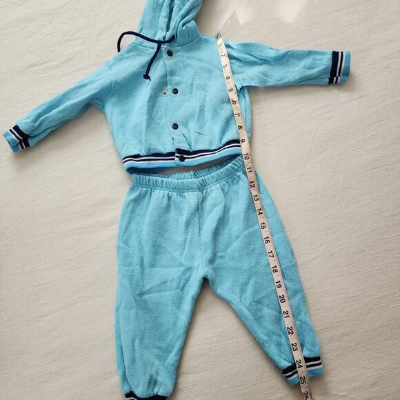 Vintage Matching Blue Sweats Set 12 months - Picture 6 of 7